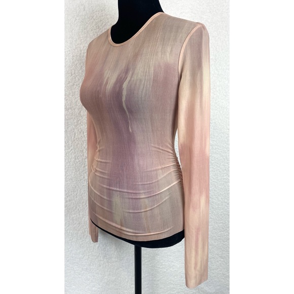 ZARA • Abstract Printed Tulle Long Sleeve Blouse Top - Picture 3 of 14